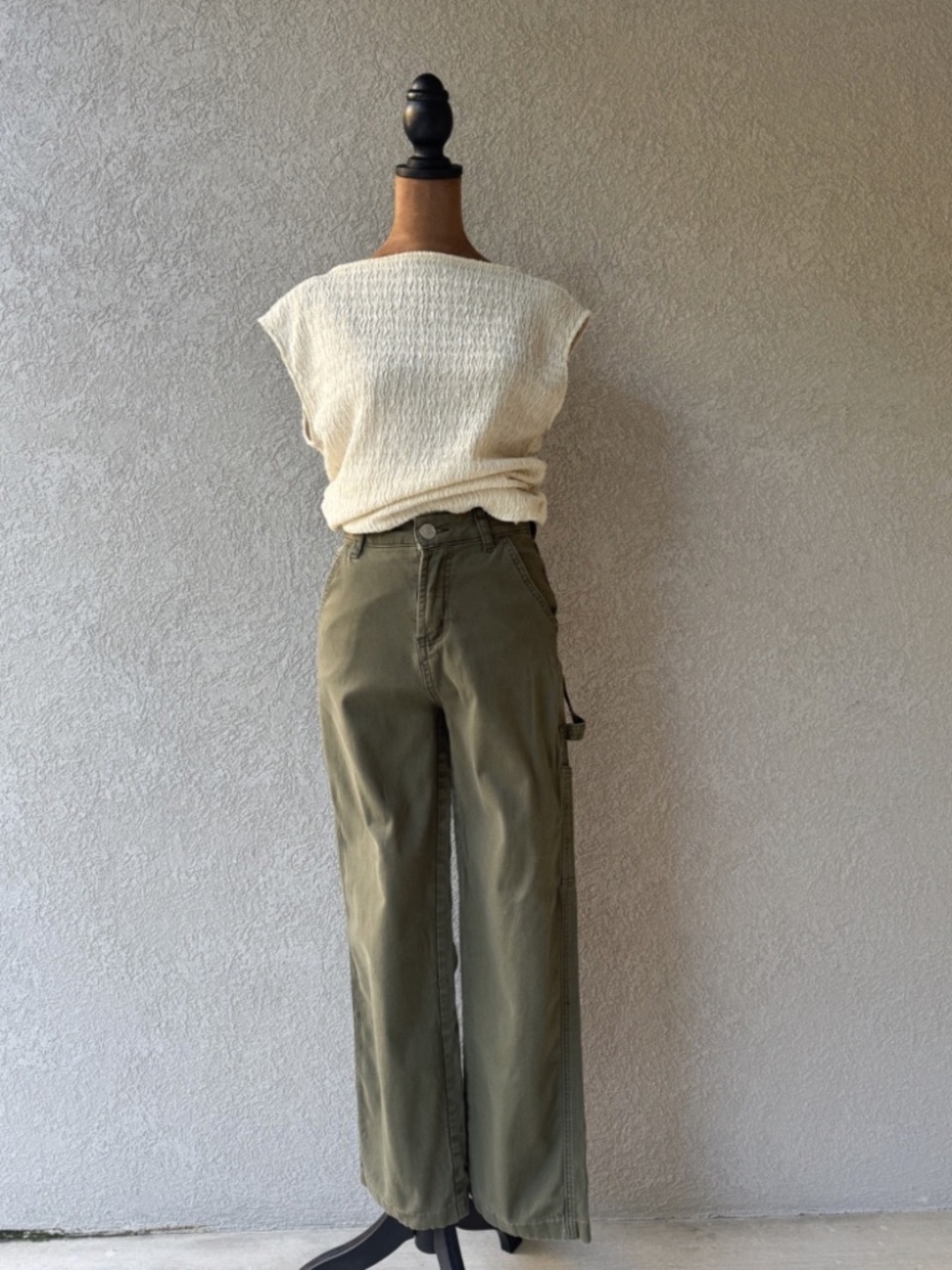Hot Kiss Carpenter Pants – Size 3 | Olive Green Cargo Utility Pants | Y2K